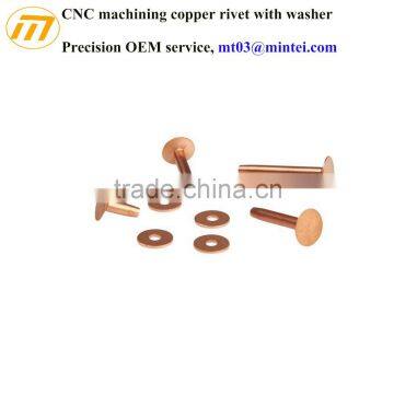 copper rivet with washer, provide OEM service