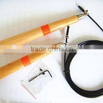 Speed jump ropes with wooden handle/Adjustalbe speed jump ropes/Cable speed jump rope