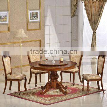 high quality antique wooden carved round dining table chairs