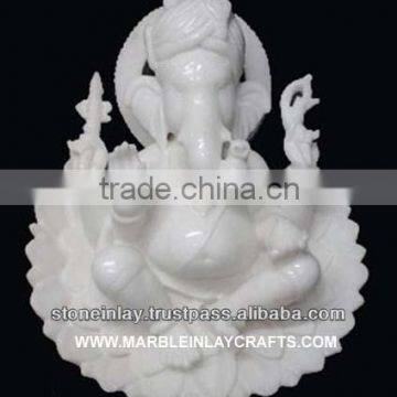 White Makrana Marble Ganesh Statue