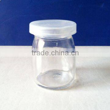 100ml pudding glass bottle with screw metal or plastic cap