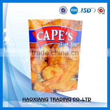three side heat seal printed aluminium foil sachet / green pack resealable plastic zipper stand up pouch