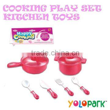 Girls Colorful Mini Kitchen Cooking Play Set Toys