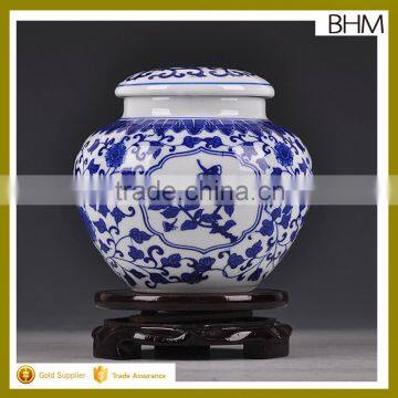 JIngdezhen chinese blue&white bottle ceramic canister tea coffee sugar home decor