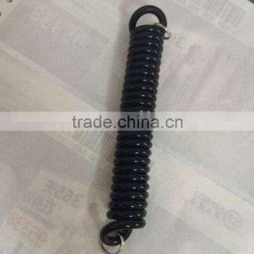 Black Spring Lanyard Coil Tether With Key Ring For Wholesale