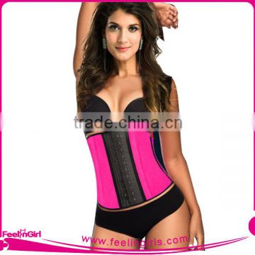 Latex pink steel bone waist training corset                        
                                                Quality Choice