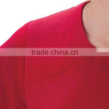 Wholesale OEM Classic Women's 6 Pocket Jewel Neck Solid Scrub/Nurse Uniform/Medical Scrubs /Hospital Uniform Top photo-5