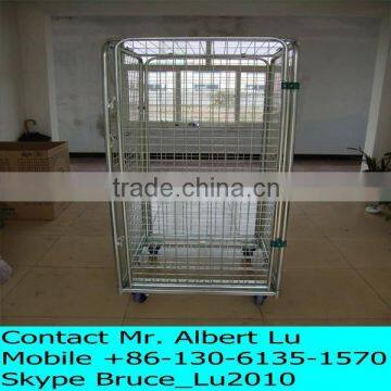 Storage Wire Mesh Roll Container-rolling cart,roll cage