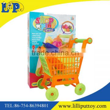 Funny colorful shopping trolley toy with vegetable