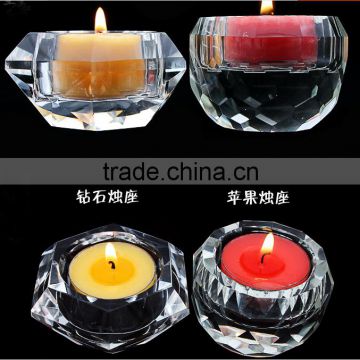 Wholesale simple design clear crystal candle holder