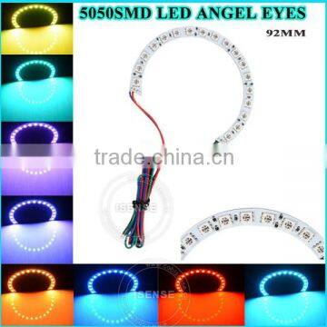 92mm 104mm 124mm Angel Eye Multi Color Halo Ring/circle cut circle 12 volt led lights motorcycles