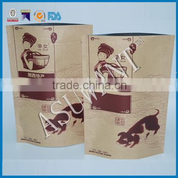 beef jerky packaging custom printing paper bags for food/heal seal Kraft paper bag for dry food