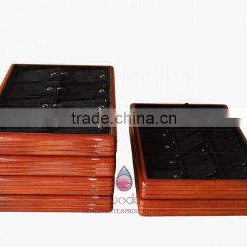 High-end Glossy Stackable Wooden Jewelry Display Tray photo-5