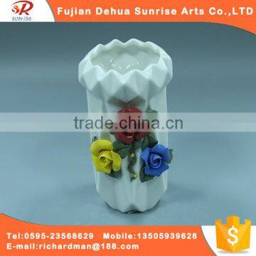 White glaze type style porcelain flower vase decoration