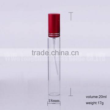 20ml Clear Refillable Perfume Atomizer Glass Bottle With Aluminum Sprayer Pump