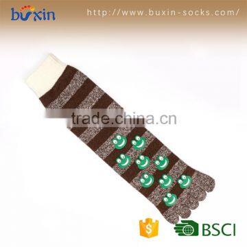 BX-Y-001 Non Slip Trampoline Yoga Pilates Lady Sock for Adults Five Toe Grip Slipper Rubber Sole Socks Quality Choice photo-4