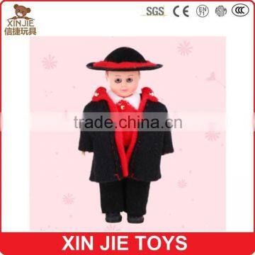 eyes moving plastic doll cheap plastic doll with black coat wholesale stock plastic doll