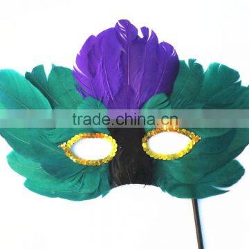 Fashion Multi Color Feather Party Cosplay Duck Feather Mask photo-2
