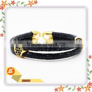 Green Genuine Sting Ray Bracelet for Women photo-5