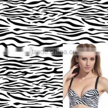 Nylon Spandex Zebra Print Fabric For Underwear