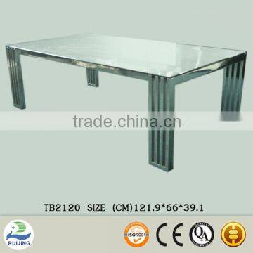 Rectangular Coffee Table Glass and Metal