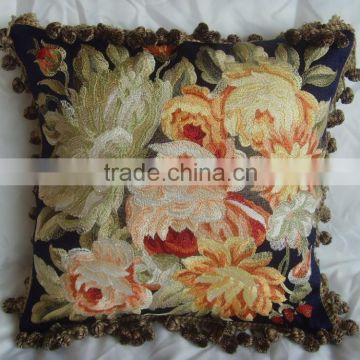 High grade artificial silk imitate aubusson cushion cover