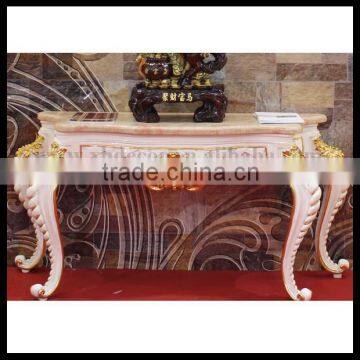 Gold and white color luxury console table set hallway console table and mirror