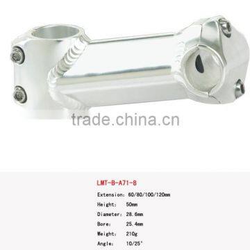 Silver color aluminum alloy bike handlebar stem for MTB and road bike