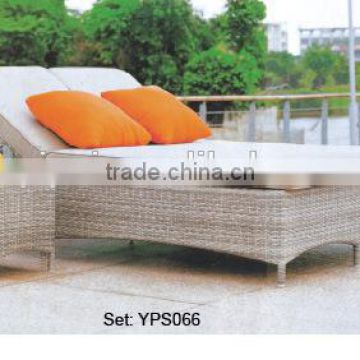 00 aluminum furniture outdoor comfortable leisure rattan sun double sofa bed sets YPS066