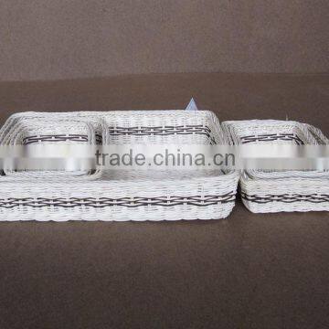 2016 Newest Rectangular Rattan Basket Set of 5 from Viet nam