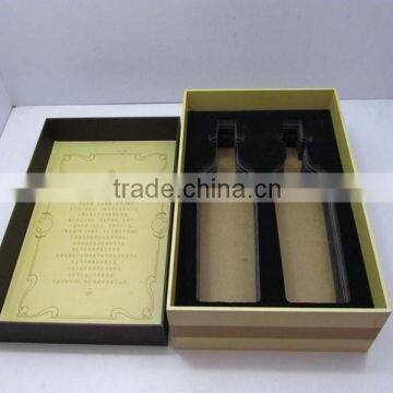 High quality cardboard double bottles wine box bag wieh OEM logo