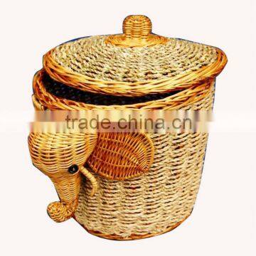 Grass decorative waste basket