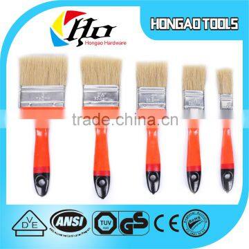 Chinese factory custom logo cover 20mm Poplar wood handle	plastic handle wholesale paint brush for decorati