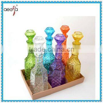 beautiful big cheap patterned colored glass wine decanter