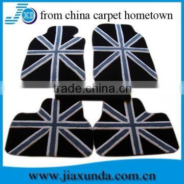 High quality black and white hand tufted acrylic wool foot floor carpet car mat