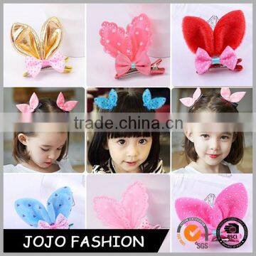 Latest Fashion Accessories Easter Girls Bunny Hair clips Glitter Rabbit Ear Baby Hairclip