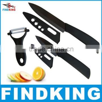 FINDKING Super quality black blade 3pcs Gift Set 3 inch+5 inch+peeler +covers Ceramic Knife Sets Kitchen Knife!