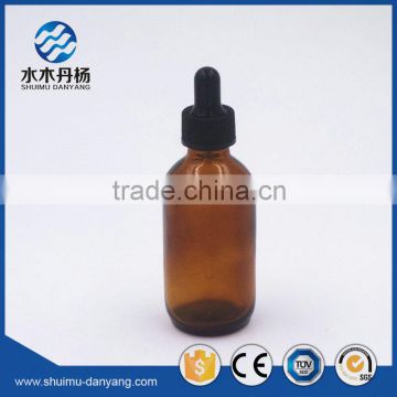 High quality 60ml amber round glass dropper bottle e-liquid bottle