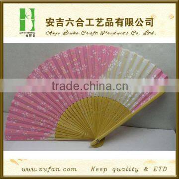 Japanese element foldable hand bamboo silk fan