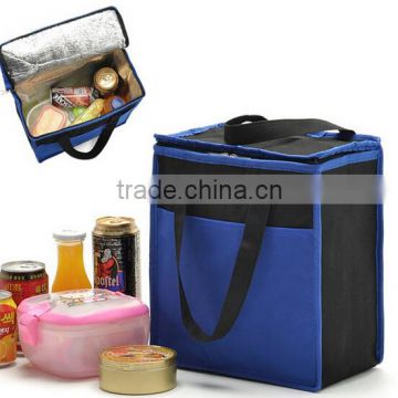 outdoor Versatile Design Insulated Zippered Lunch and Beverage Cooler Bag Blue