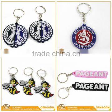 High quality china wholesale custom souvenir gift rubber pvc keyring promotional keychain