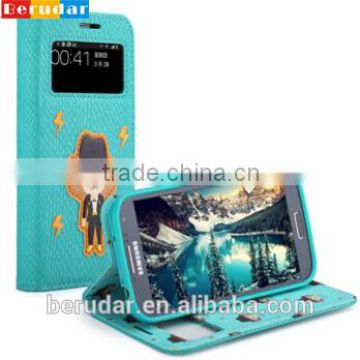 Best selling custom flip mobile phone leather case for samsung galaxy s4 i9500