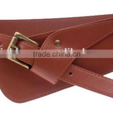 new style hot-selling fashion all-match ladies or women irregular wide leather waist belt for thick coat and sweater