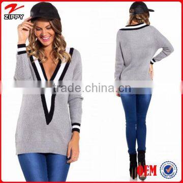 Fashion clothing v neck custom women sweater 2015