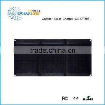 hot sale 30W Folding solar panel with A grade efficiency rate / flexible solar panel with CE and Rosh