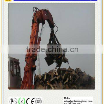 excavator hydraulic rotary orange peel grab for scrap