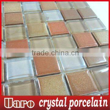 cheap glazed brown crystal ceramic floor mosaic