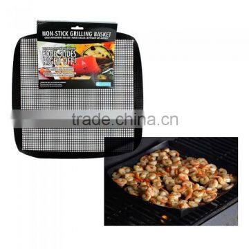 Non-stick Mesh Grilling Basket, Medium, Black 12" square