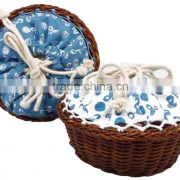 wooden sewing basket set