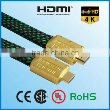 Shenzhen hdmi cable vw-1 metal shell flat high quality 1080p hdmi cables